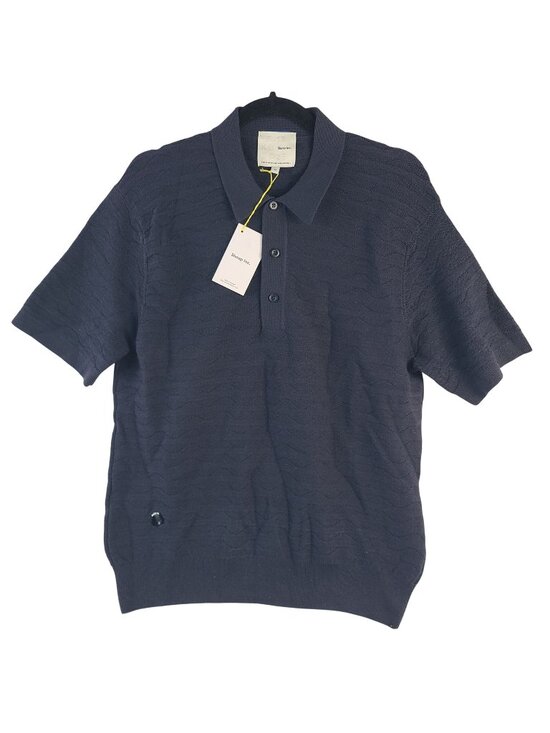 Sheep Inc. Other - NEW Sheep Inc. Pacific Blue Wave Textured Polo Shirt 100% Merino Wool Sz M